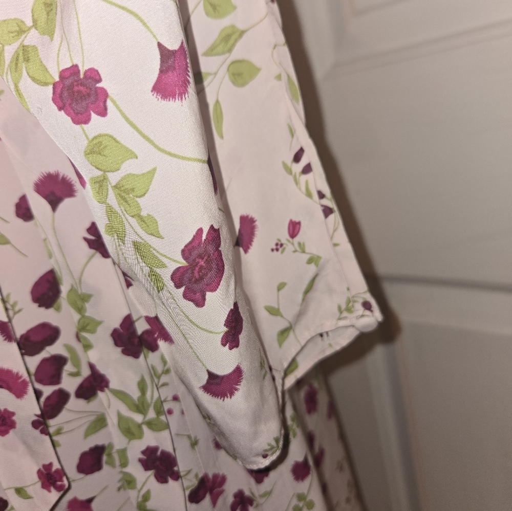 Joie Long Sleeve Pink Lilac Floral Print Wrap Maxi Dress Small - Picture 4 of 11